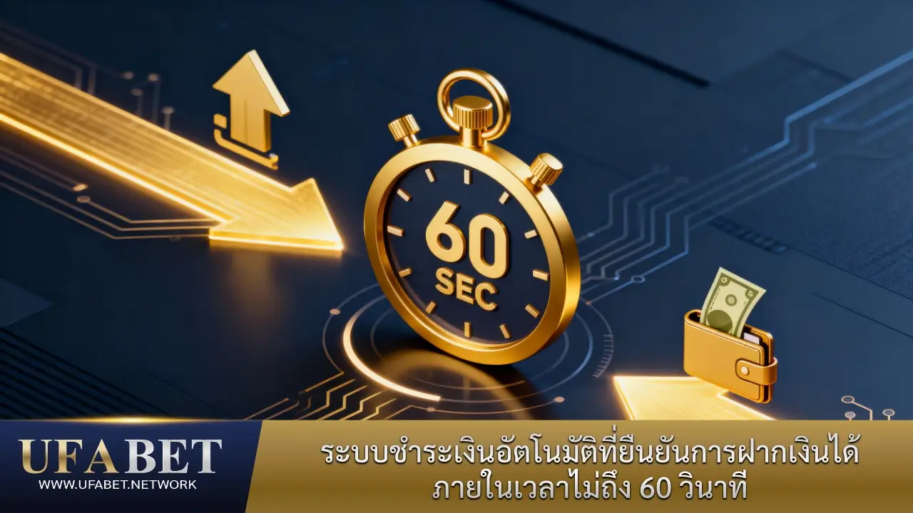 ยืนยันการฝากเงินได้ ภายในเวลาไม่ถึง 60 วินาที